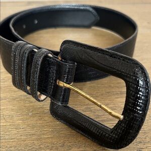Cipriani lizard leather wide belt with spiral twist buckle Custom Color Exotic Women main image 2